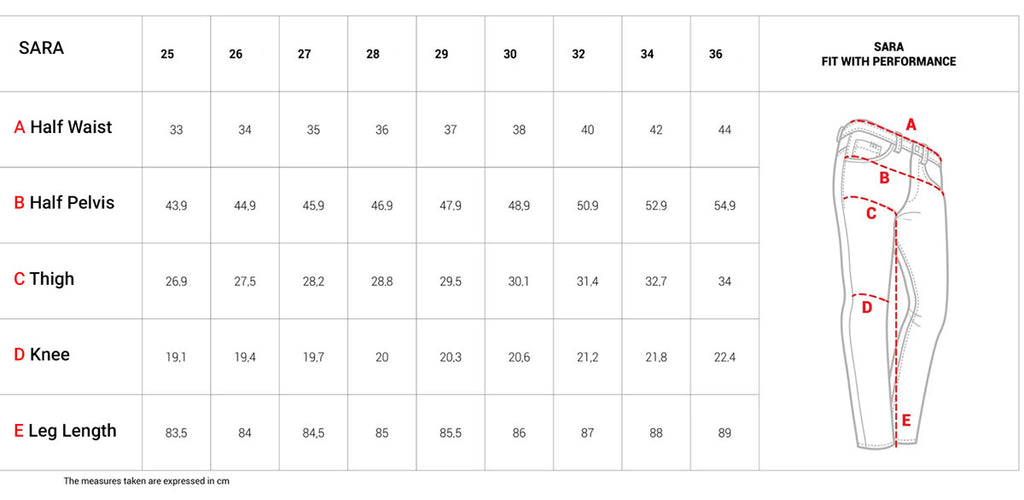 Sara-size-chart